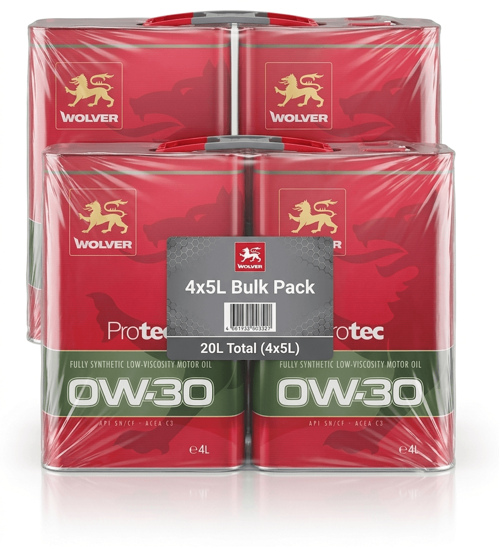 Wolver Engine Oil Wolver Protec C2 0W-30 Bulk Value Pack (4 x 5L) | 20L Total - Wolver ...